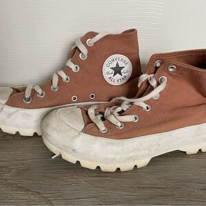 Converse Brown High Tops with White Soles